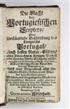 ADLERHOLD, GERMANUS [pseud.]. Die Macht des portugiesischen Scepters, oder umständliche Beschreibung des Königreichs Portugal. 1703